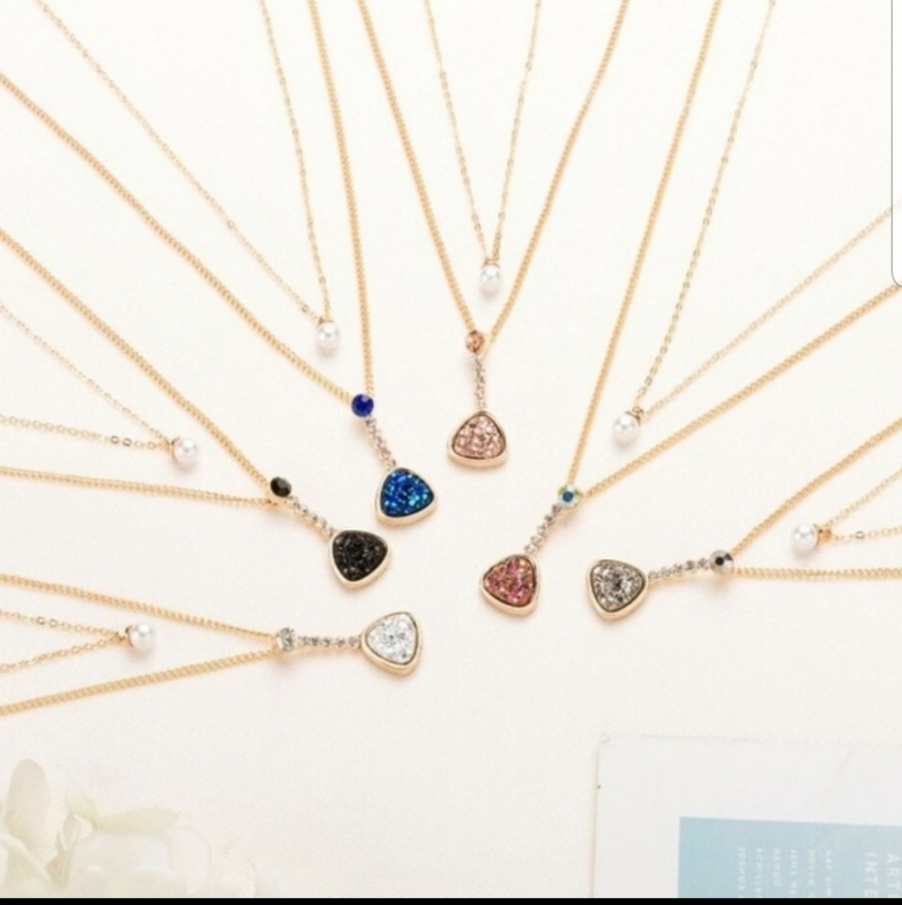 RELISTED Black layered druzy necklace - Picture 2 of 3